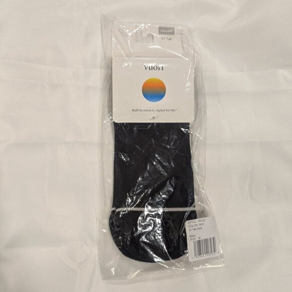 NWT Vuori V1 Tab Sock No Show Performance Sock (Black, Women's Medium) - Picture 2 of 8